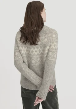 hessnatur Strick Pullover Relaxed aus Alpaka mit Bio-Baumwolle von naturgrau New