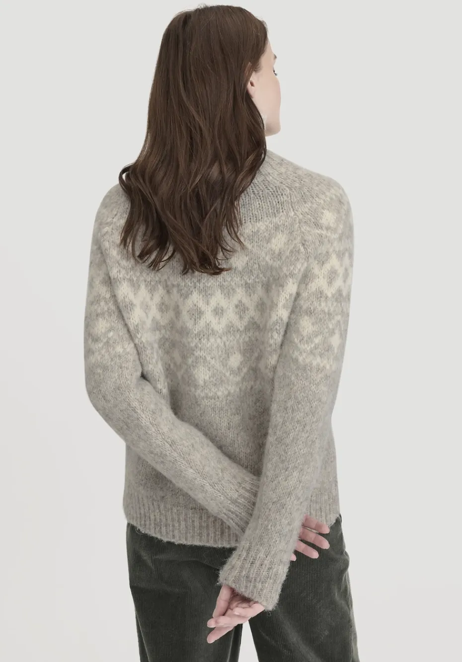 hessnatur Strick Pullover Relaxed aus Alpaka mit Bio-Baumwolle von naturgrau New