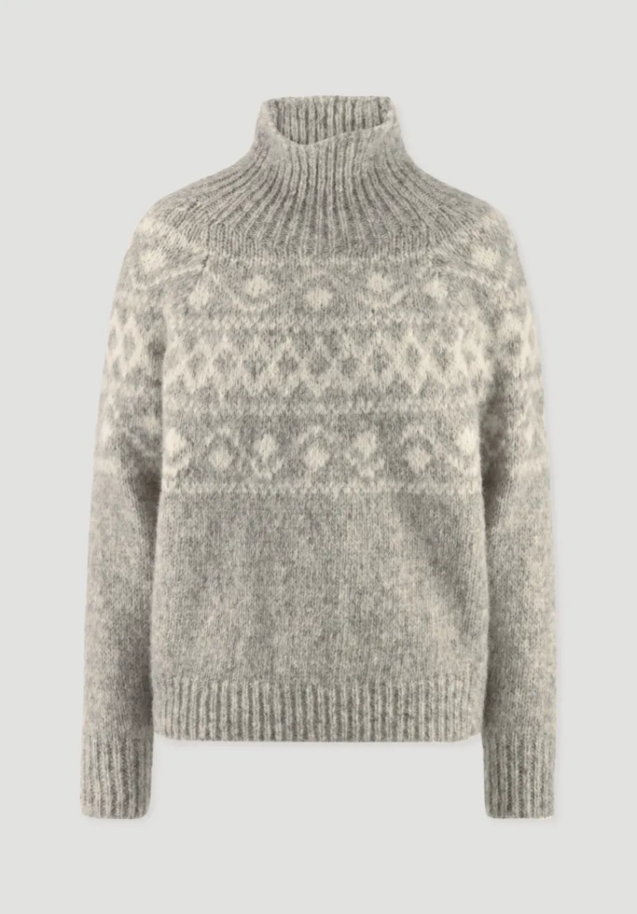 hessnatur Strick Pullover Relaxed aus Alpaka mit Bio-Baumwolle von naturgrau New