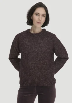 hessnatur Strick Pullover Relaxed aus Alpaka mit Bio-Baumwolle von schwarzbeere Sale
