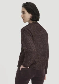 hessnatur Strick Pullover Relaxed aus Alpaka mit Bio-Baumwolle von schwarzbeere Sale