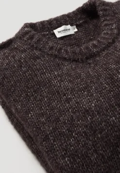 hessnatur Strick Pullover Relaxed aus Alpaka mit Bio-Baumwolle von schwarzbeere Sale