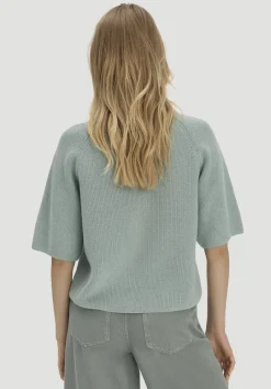 hessnatur Strick Pullover Relaxed aus reiner Bio-Baumwolle von mattgrün New