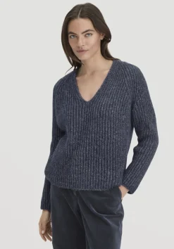 hessnatur Strick Pullover Relaxed aus Alpaka mit Bio-Baumwolle von pflaume New
