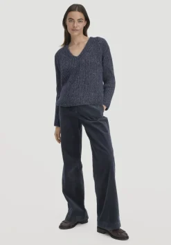 hessnatur Strick Pullover Relaxed aus Alpaka mit Bio-Baumwolle von pflaume New