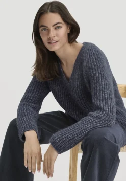hessnatur Strick Pullover Relaxed aus Alpaka mit Bio-Baumwolle von pflaume New