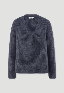 hessnatur Strick Pullover Relaxed aus Alpaka mit Bio-Baumwolle von pflaume New
