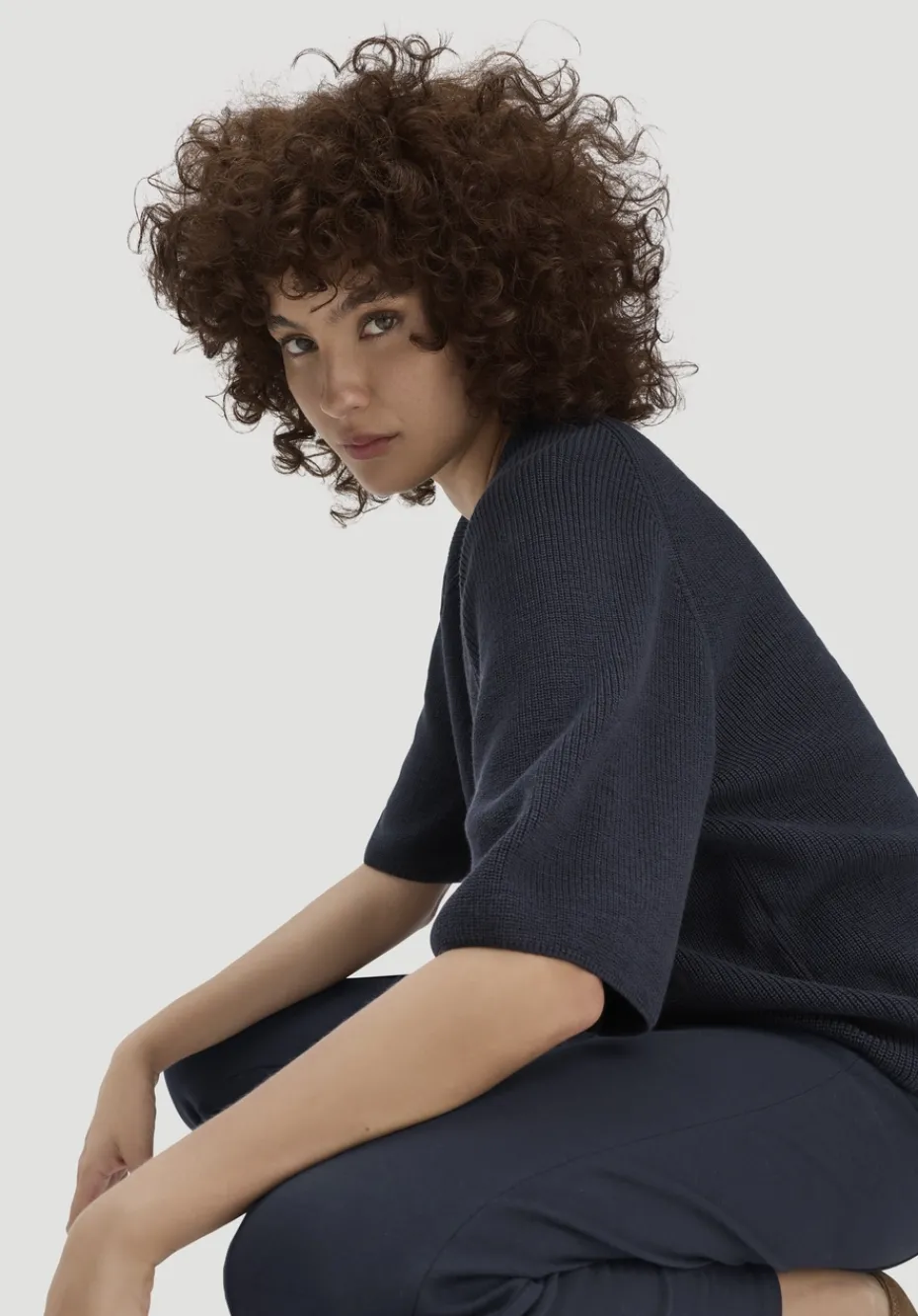 hessnatur Strick Pullover Relaxed aus reiner Bio-Baumwolle von marine Outlet