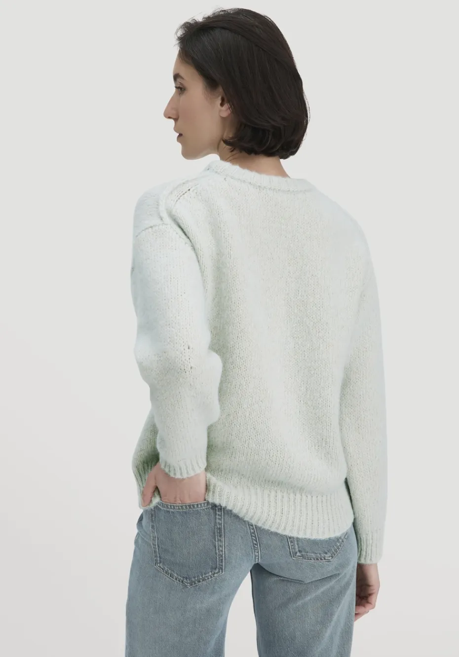hessnatur Strick Pullover Relaxed aus Alpaka mit Bio-Baumwolle von hellblau