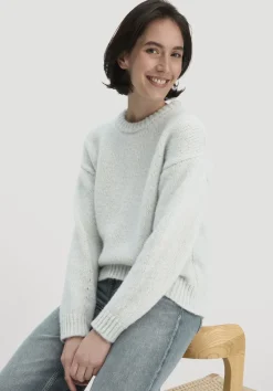 hessnatur Strick Pullover Relaxed aus Alpaka mit Bio-Baumwolle von hellblau