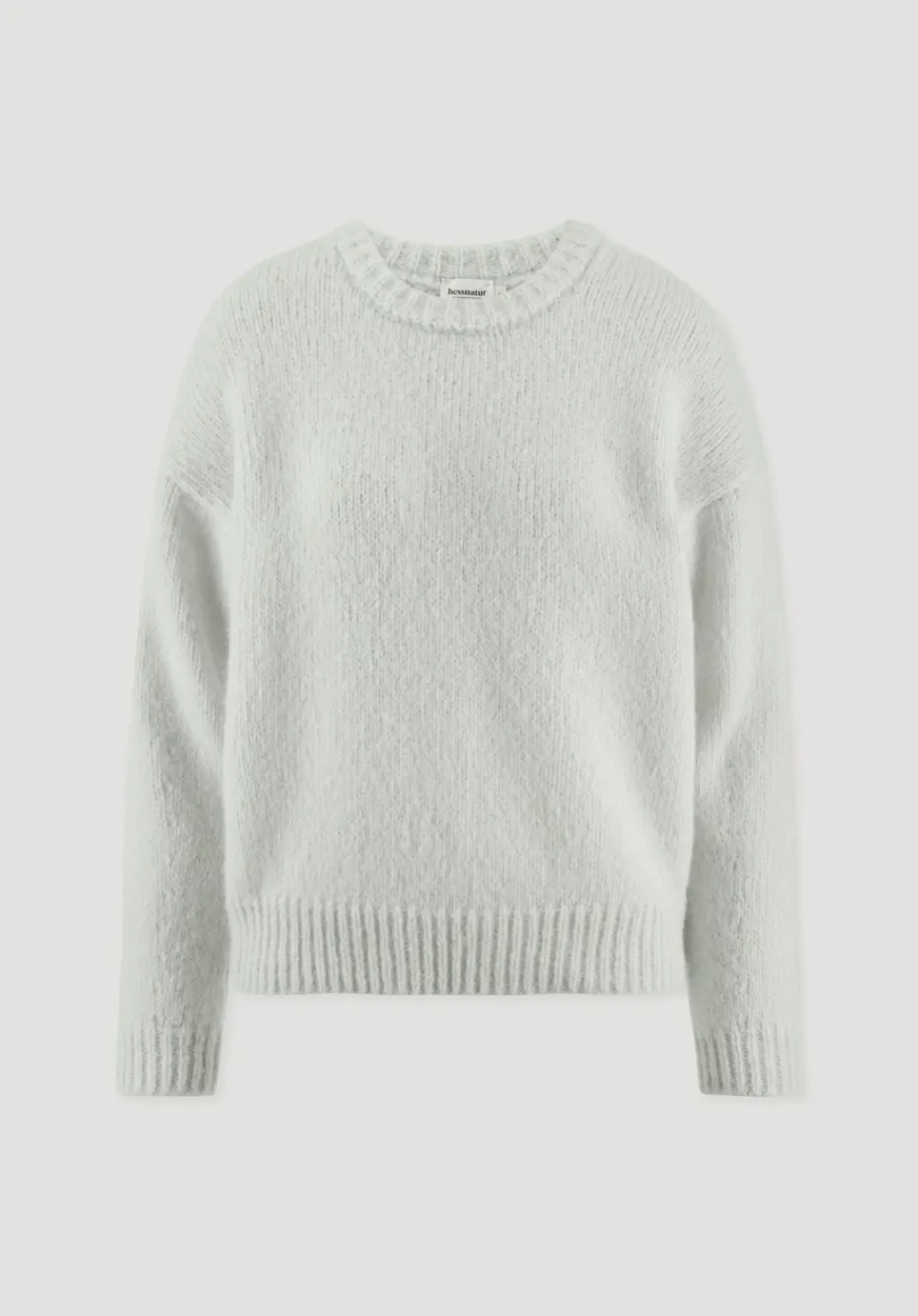 hessnatur Strick Pullover Relaxed aus Alpaka mit Bio-Baumwolle von hellblau