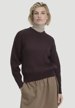 hessnatur Strick Pullover Relaxed aus reiner Bio-Baumwolle von schwarzbeere New
