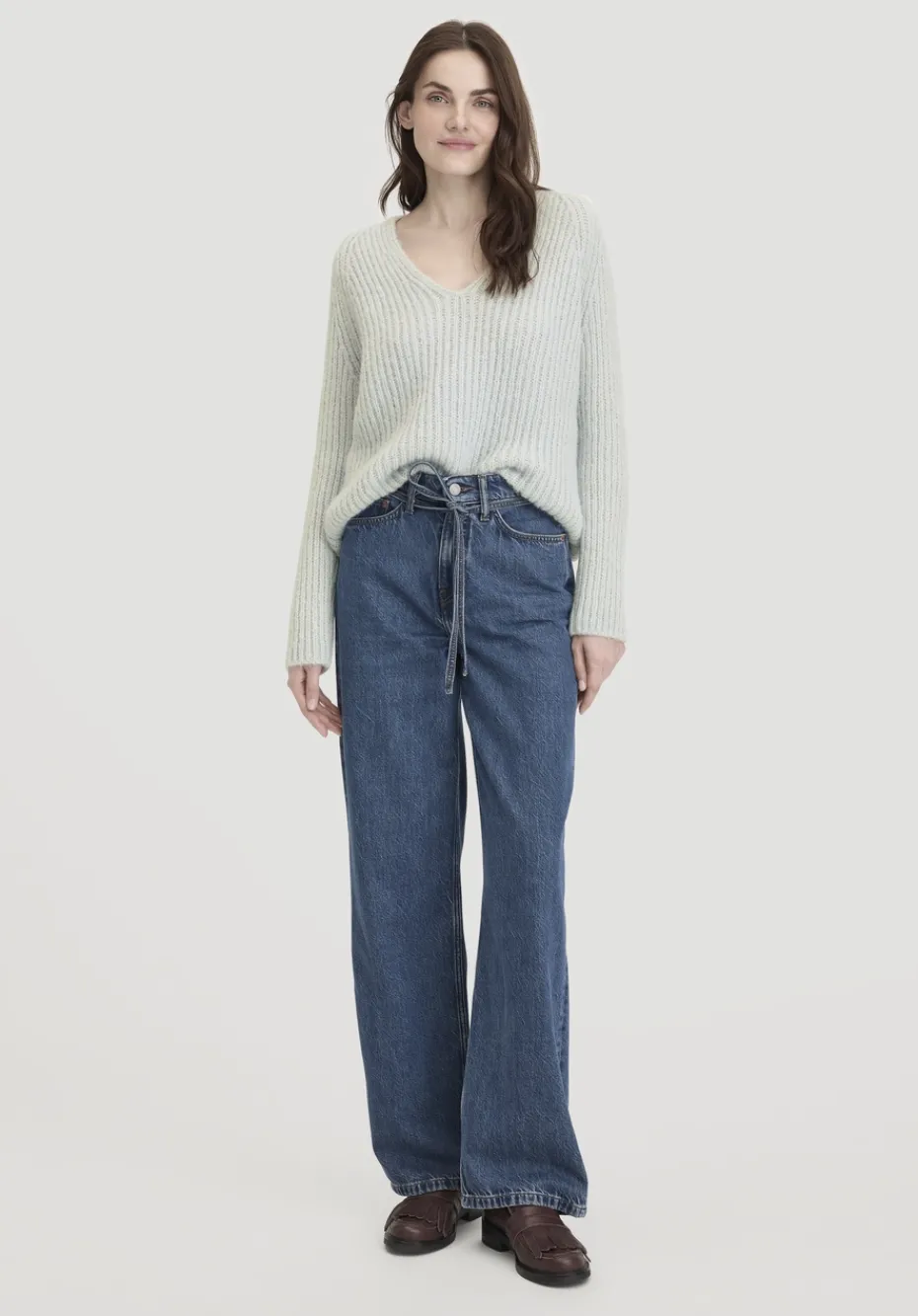 hessnatur Strick Pullover Relaxed aus Alpaka mit Bio-Baumwolle von himmelblau Best