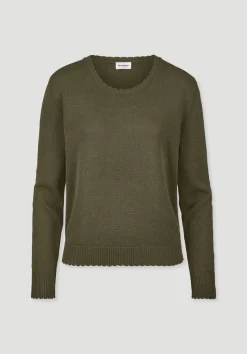 hessnatur Strick Pullover Relaxed aus Leinen mit Bio-Baumwolle und LENZING™ ECOVERO von goldoliv
