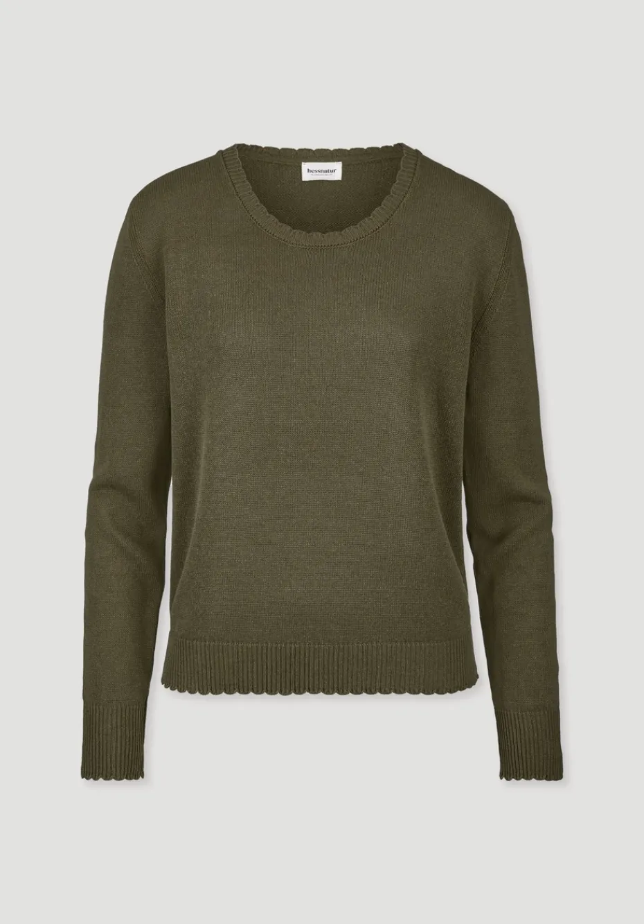 hessnatur Strick Pullover Relaxed aus Leinen mit Bio-Baumwolle und LENZING™ ECOVERO von goldoliv