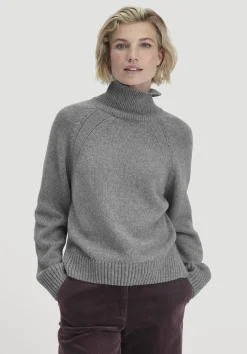 hessnatur Strick Pullover Relaxed aus Bio-Merinowolle mit Bio-Baumwolle von grau New