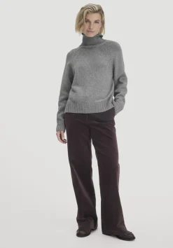hessnatur Strick Pullover Relaxed aus Bio-Merinowolle mit Bio-Baumwolle von grau New