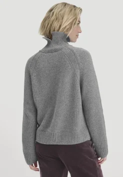 hessnatur Strick Pullover Relaxed aus Bio-Merinowolle mit Bio-Baumwolle von grau New
