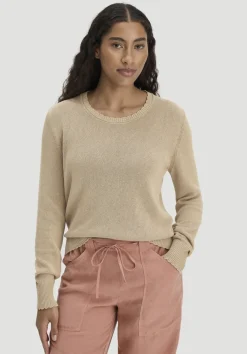 hessnatur Strick Pullover Relaxed aus Leinen mit Bio-Baumwolle und LENZING™ ECOVERO von taupe Outlet