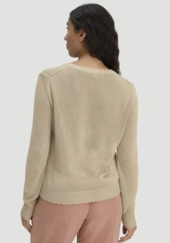 hessnatur Strick Pullover Relaxed aus Leinen mit Bio-Baumwolle und LENZING™ ECOVERO von taupe Outlet