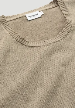 hessnatur Strick Pullover Relaxed aus Leinen mit Bio-Baumwolle und LENZING™ ECOVERO von taupe Outlet