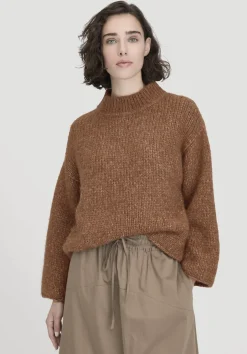 hessnatur Strick Pullover Relaxed aus Alpaka mit Bio-Baumwolle von cognac