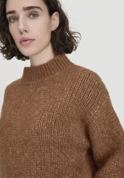 hessnatur Strick Pullover Relaxed aus Alpaka mit Bio-Baumwolle von cognac