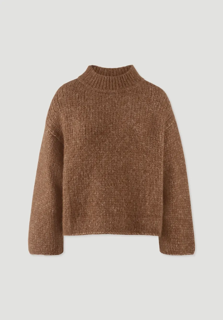 hessnatur Strick Pullover Relaxed aus Alpaka mit Bio-Baumwolle von cognac