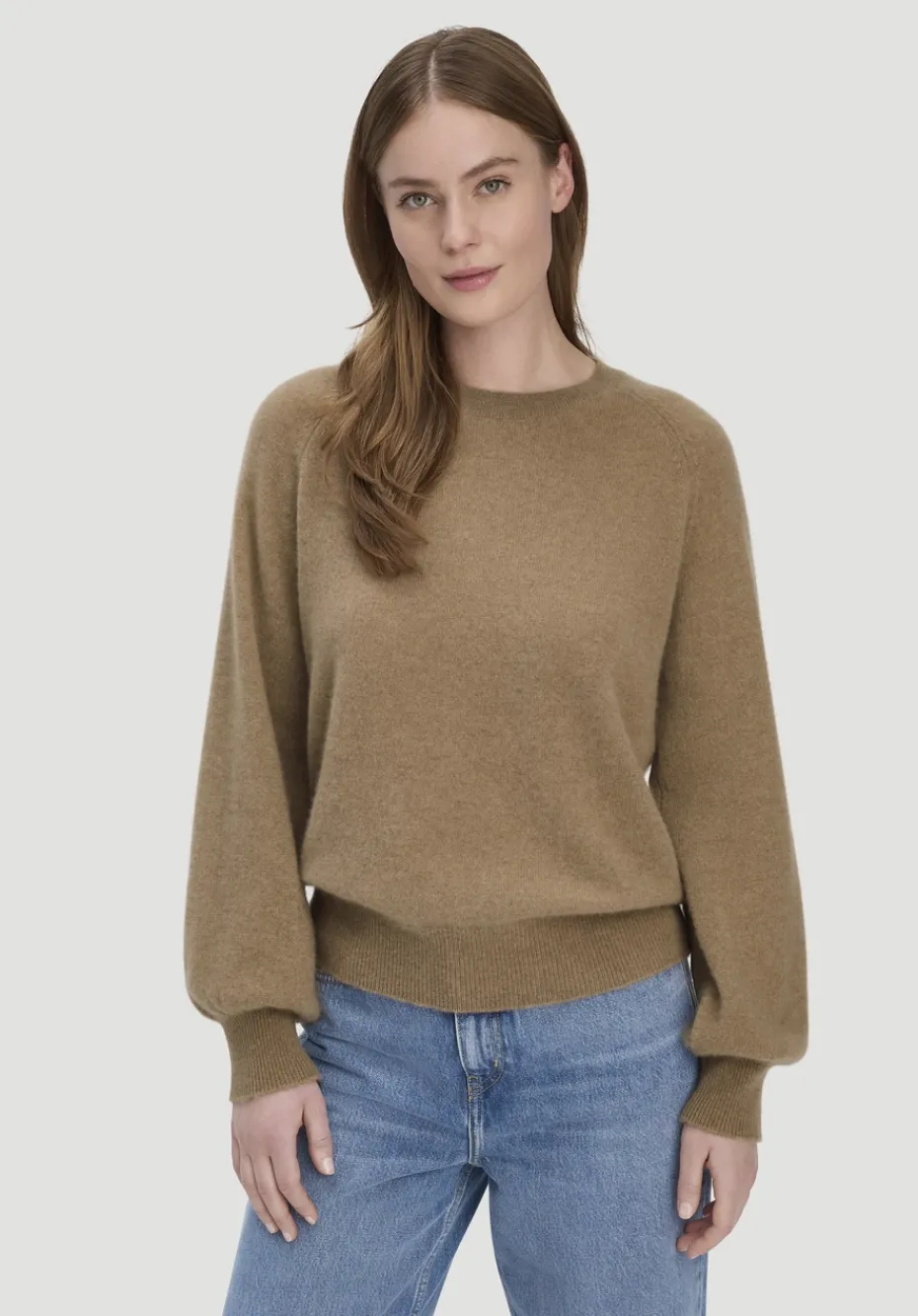 hessnatur Strick Pullover Relaxed BETTER RECYCLING aus reinem Cashmere von camelbraun New