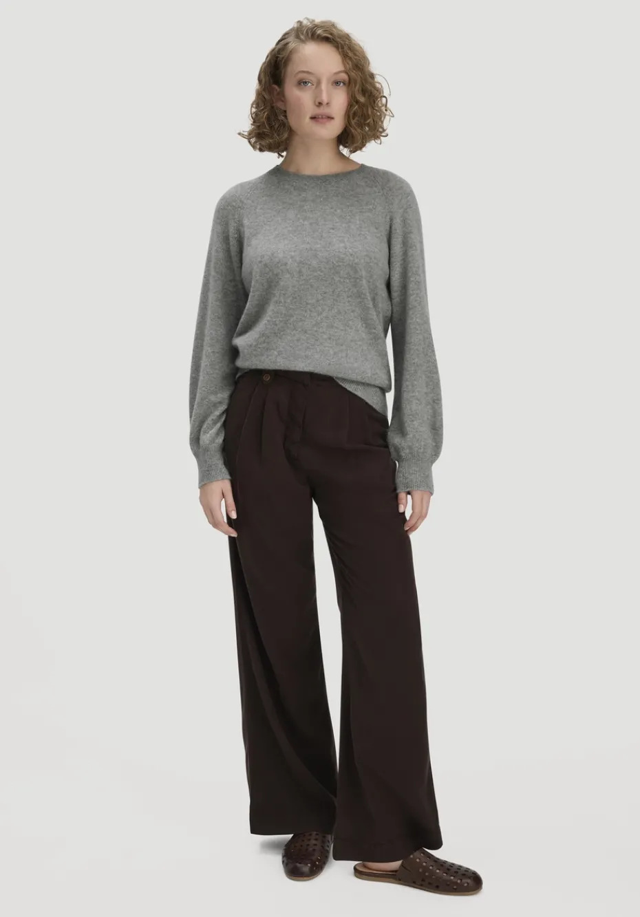 hessnatur Strick Pullover Relaxed BETTER RECYCLING aus reinem Cashmere von hellgrau Outlet