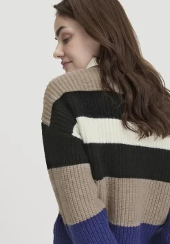 hessnatur Strick Pullover Relaxed BETTER RECYCLING aus reiner Bio-Merinowolle von irisblau