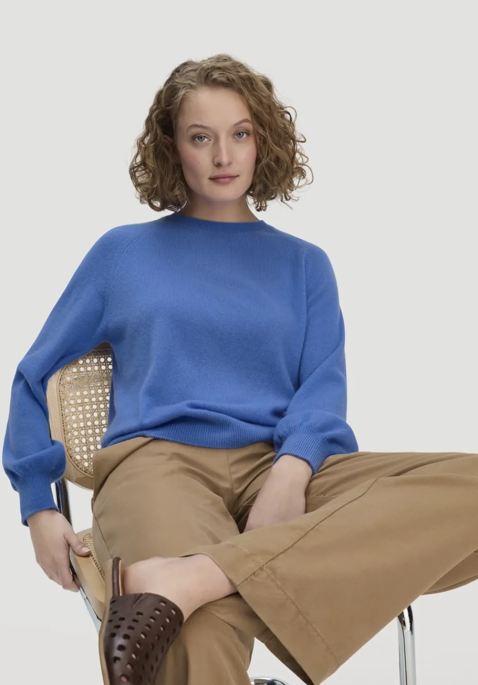 hessnatur Strick Pullover Relaxed BETTER RECYCLING aus reinem Cashmere von kornblume Outlet
