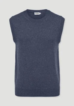 hessnatur Strick Pullunder Regular aus Bio-Merinowolle mit Bio-Baumwolle von mitternachtsblau New