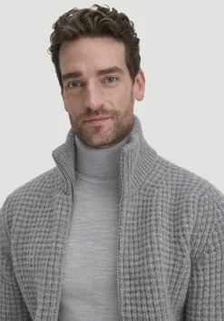 hessnatur Strick Rollkragen Pullover Regular aus reiner Bio-Merinowolle von hellgrau Hot