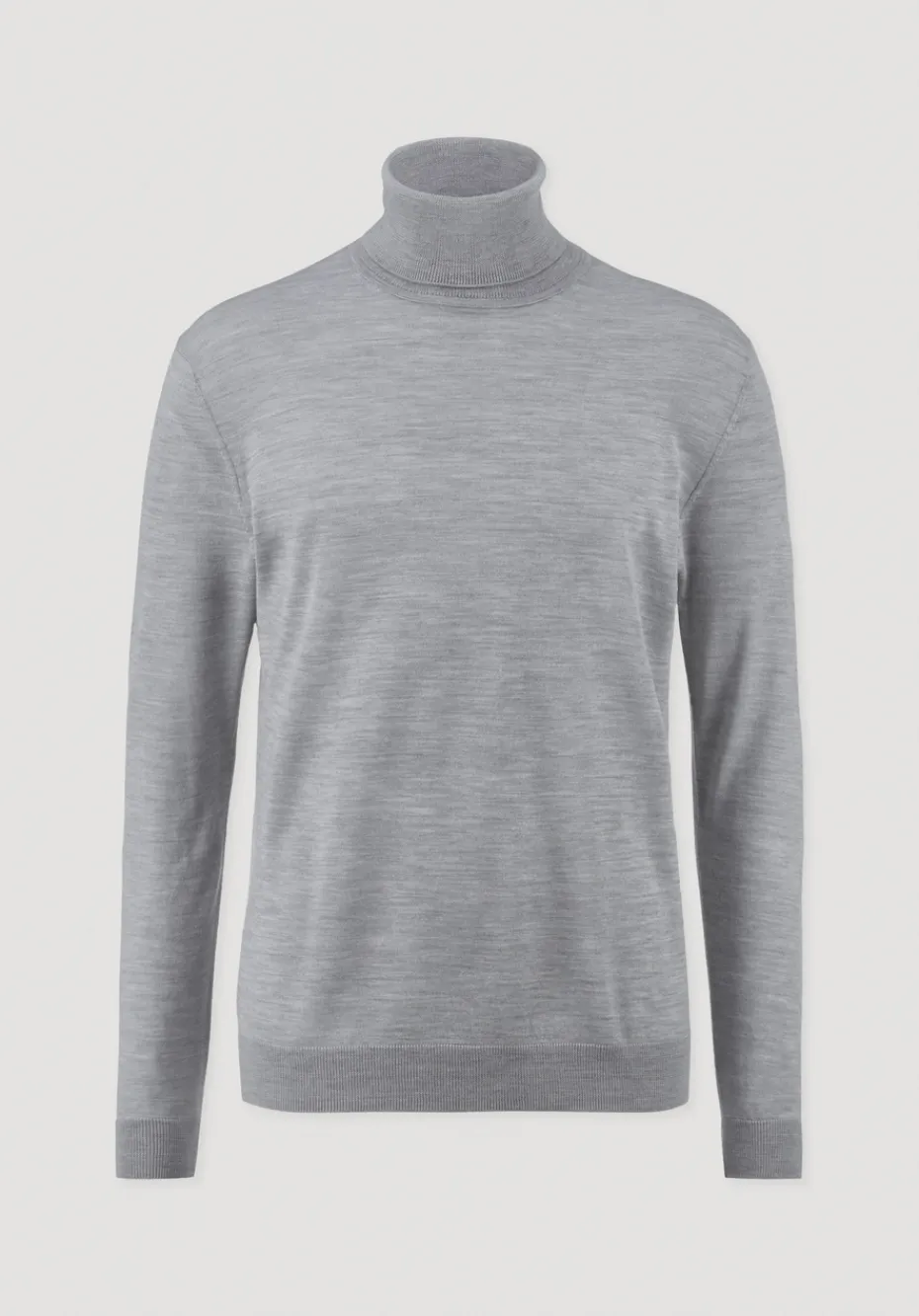hessnatur Strick Rollkragen Pullover Regular aus reiner Bio-Merinowolle von hellgrau Hot