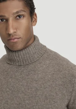 hessnatur Strick Rollkragen Pullover Regular aus Yakwolle und Schurwolle von sand New