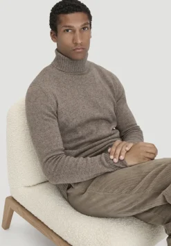 hessnatur Strick Rollkragen Pullover Regular aus Yakwolle und Schurwolle von sand New