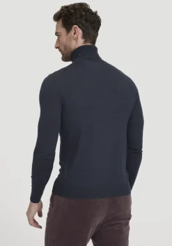 hessnatur Strick Rollkragen Pullover Regular aus reiner Bio-Merinowolle von marine Clearance