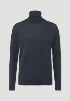 hessnatur Strick Rollkragen Pullover Regular aus reiner Bio-Merinowolle von marine Clearance