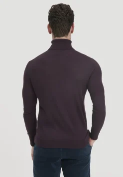 hessnatur Strick Rollkragen Pullover Regular aus reiner Bio-Merinowolle von schwarzbeere Online