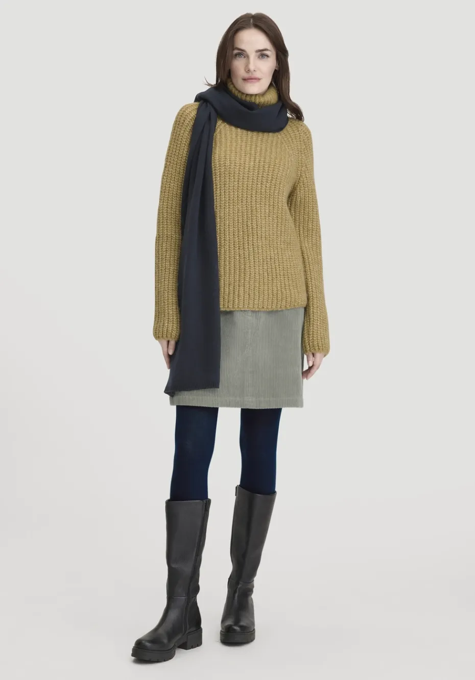 hessnatur Strick Rollkragenpullover Relaxed aus Alpaka mit Bio-Baumwolle von messing Best