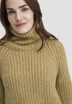 hessnatur Strick Rollkragenpullover Relaxed aus Alpaka mit Bio-Baumwolle von messing Best