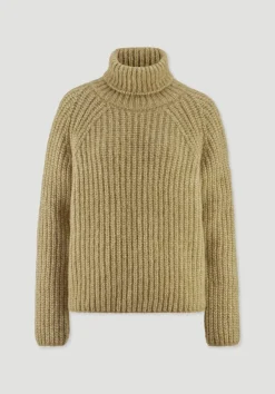 hessnatur Strick Rollkragenpullover Relaxed aus Alpaka mit Bio-Baumwolle von messing Best