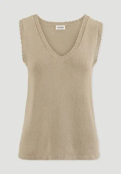 hessnatur Strick Top Regular aus Leinen mit Bio-Baumwolle und LENZING™ ECOVERO von taupe