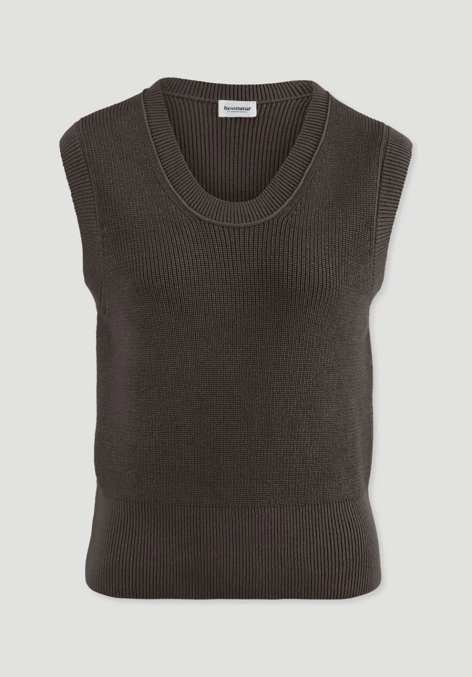 hessnatur Strick Top Regular aus reiner Bio-Baumwolle von kakao braun