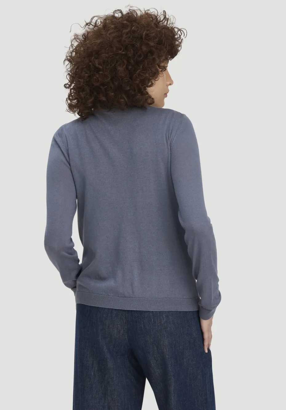 hessnatur Strickjacke Regular aus TENCEL™ Lyocell mit Bio-Baumwolle von schieferblau New
