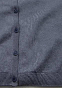 hessnatur Strickjacke Regular aus TENCEL™ Lyocell mit Bio-Baumwolle von schieferblau New
