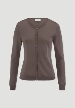 hessnatur Strickjacke Regular aus TENCEL™ Lyocell mit Bio-Baumwolle von mocca Discount