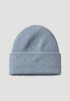 hessnatur Strickmütze aus Bio-Merinowolle mit Cashmere von helles jeansblau Clearance