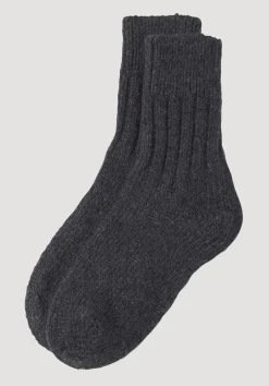 hessnatur Stricksocke aus reiner Bio-Merinowolle von anthrazit Best